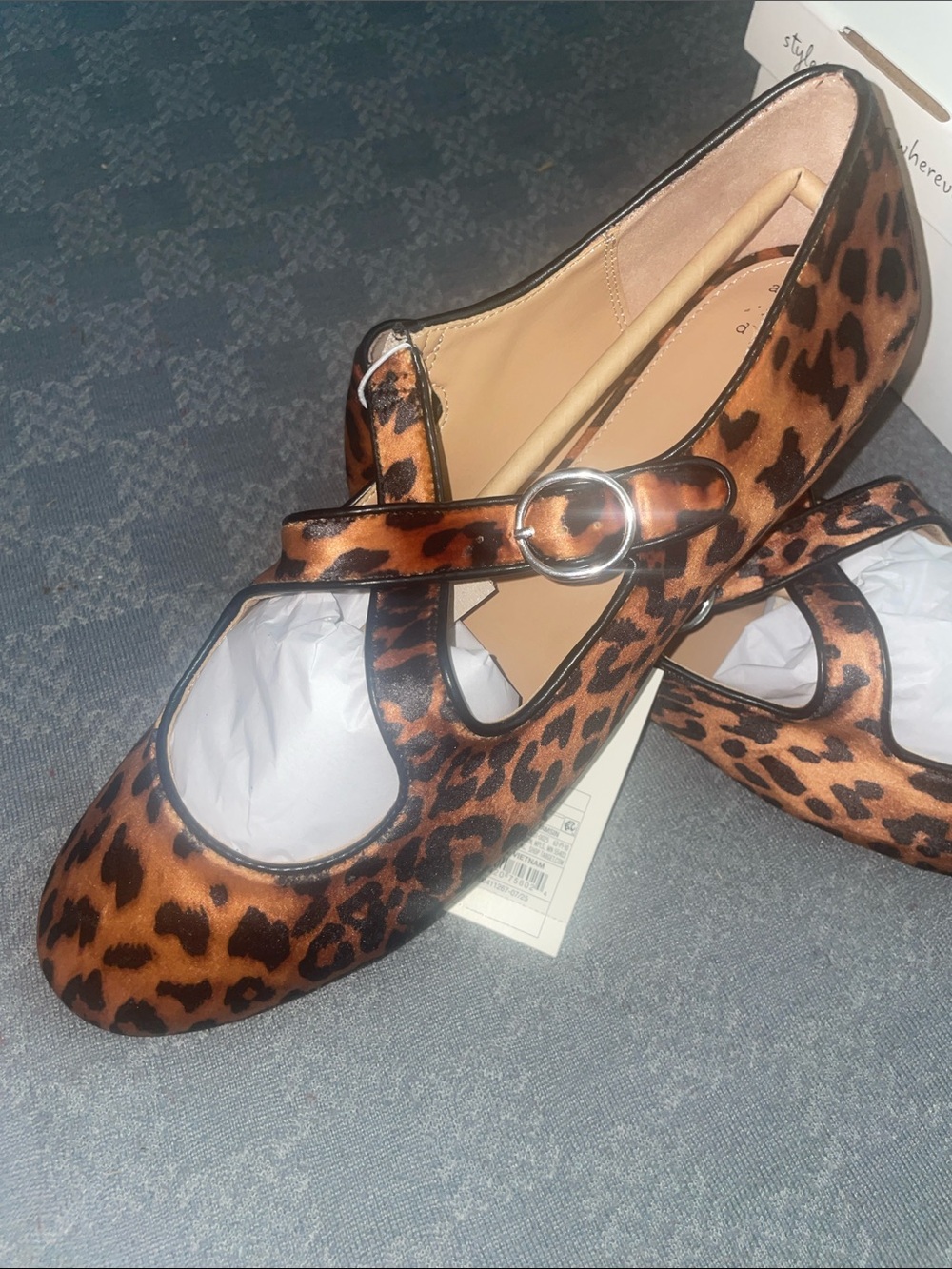 Target Leopard Print Mary Jane Flats in Brown and Black